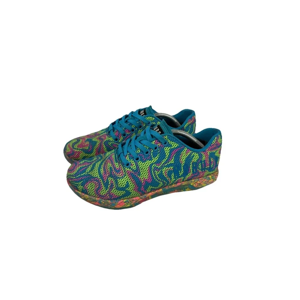 NoBull Superfabric Training Shoes Neon Swirl Womens 7.5 Unicorn‎ Collection